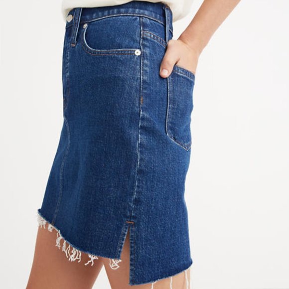 Madewell Dresses & Skirts - Madewell Straight Mini Step Hem Denim Skirt 32